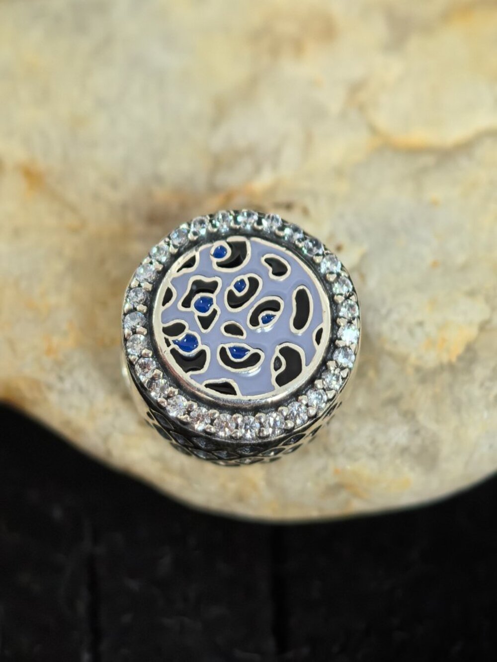 Pandora Blue Leopard Print Bracelet Charm, S925 Silver Jewelry (Women's)